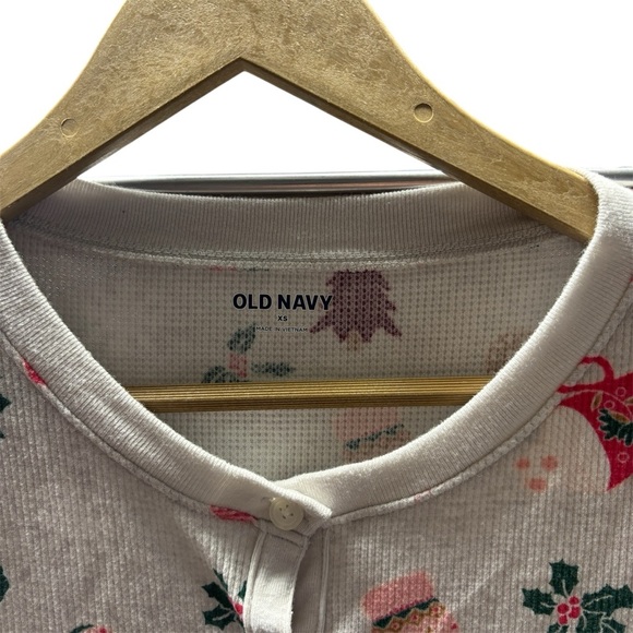 Old Navy Thermal Onesie Pajama XS Hot Cocoa Holiday Print - Picture 3 of 6